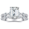 Blongme Moissanite Wedding Rings for Women Engagement Ring Bridal Set 7*9mm 3.0Ct Emerald Cut Halo D Color VVS1 Size5-10