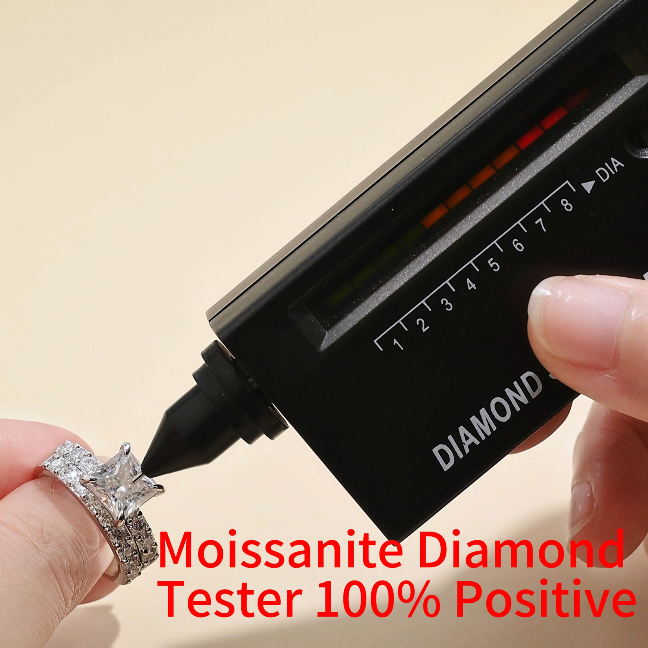 Blongme Moissanite Wedding Rings for Women Engagement Ring Bridal Set 3.0Ct Princess Cut Halo D Color VVS1