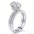 Blongme Moissanite Wedding Rings for Women Engagement Ring Bridal Set 2.0Ct Pear Cut D Color VVS1