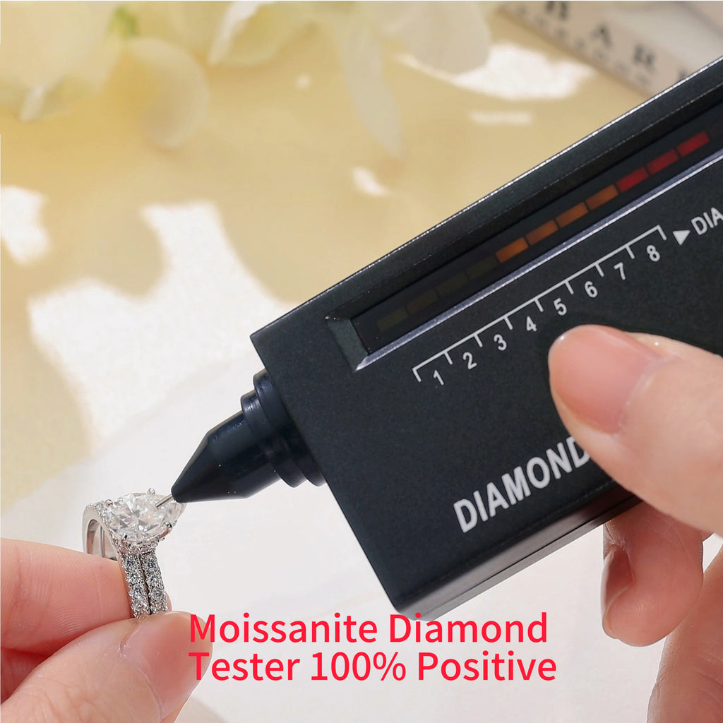 Blongme Moissanite Wedding Rings for Women Engagement Ring Bridal Set 2.0Ct Pear Cut D Color VVS1