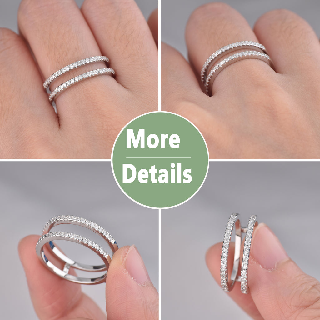 Blongme Moissanite Ring Enhancer for Women 1.2mm Round VVS1 D Color Ring Guard Wedding Band