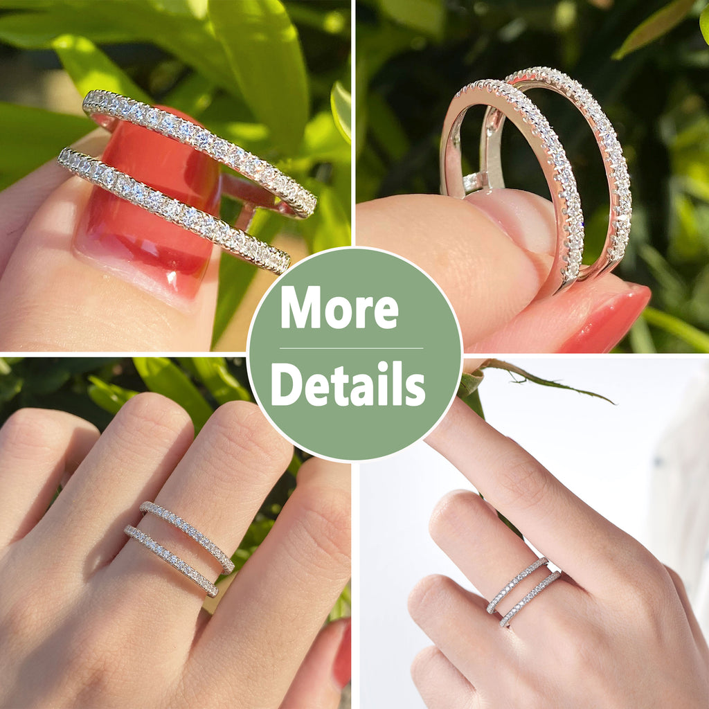 Blongme Moissanite Ring Enhancer for Women 1.2mm Round VVS1 D Color Ring Guard Wedding Band