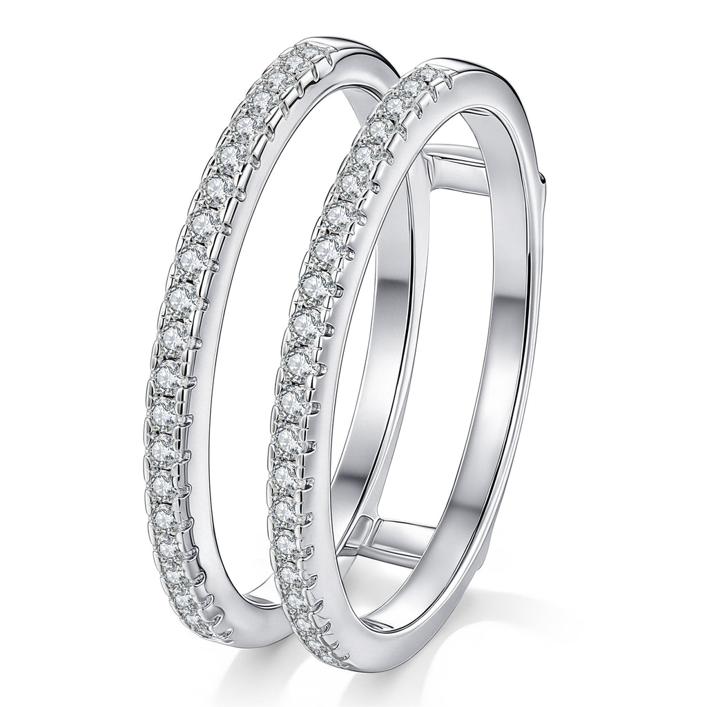 Blongme Moissanite Ring Enhancer for Women 1.2mm Round VVS1 D Color Ring Guard Wedding Band
