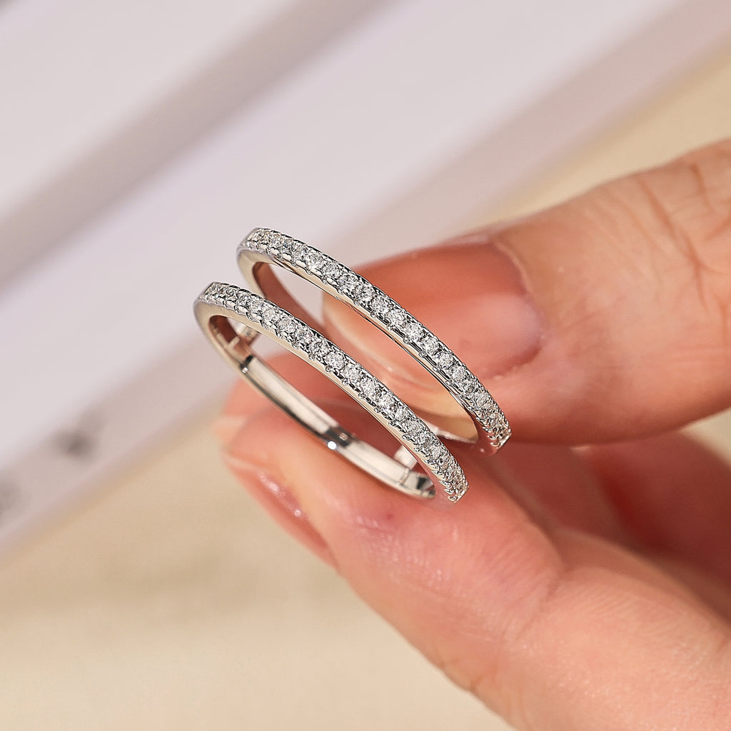 Blongme Moissanite Ring Enhancer for Women 1.2mm Round VVS1 D Color Ring Guard Wedding Band