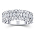 Blongme Moissanite Wedding Bands for Women 2.0ct Marquise Cut D Color VVS1 Three Row Eternity Wedding Ring