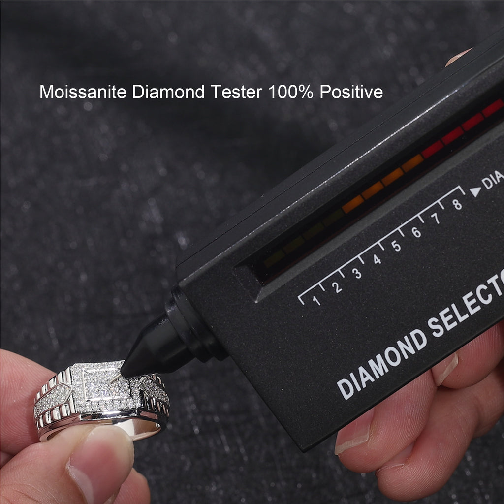 Moissanite Rings for Men D Color VVS1 Round Cut 1.0ct White Gold Plated Mens Wedding Band Eternity Ring Promise Rings for Him