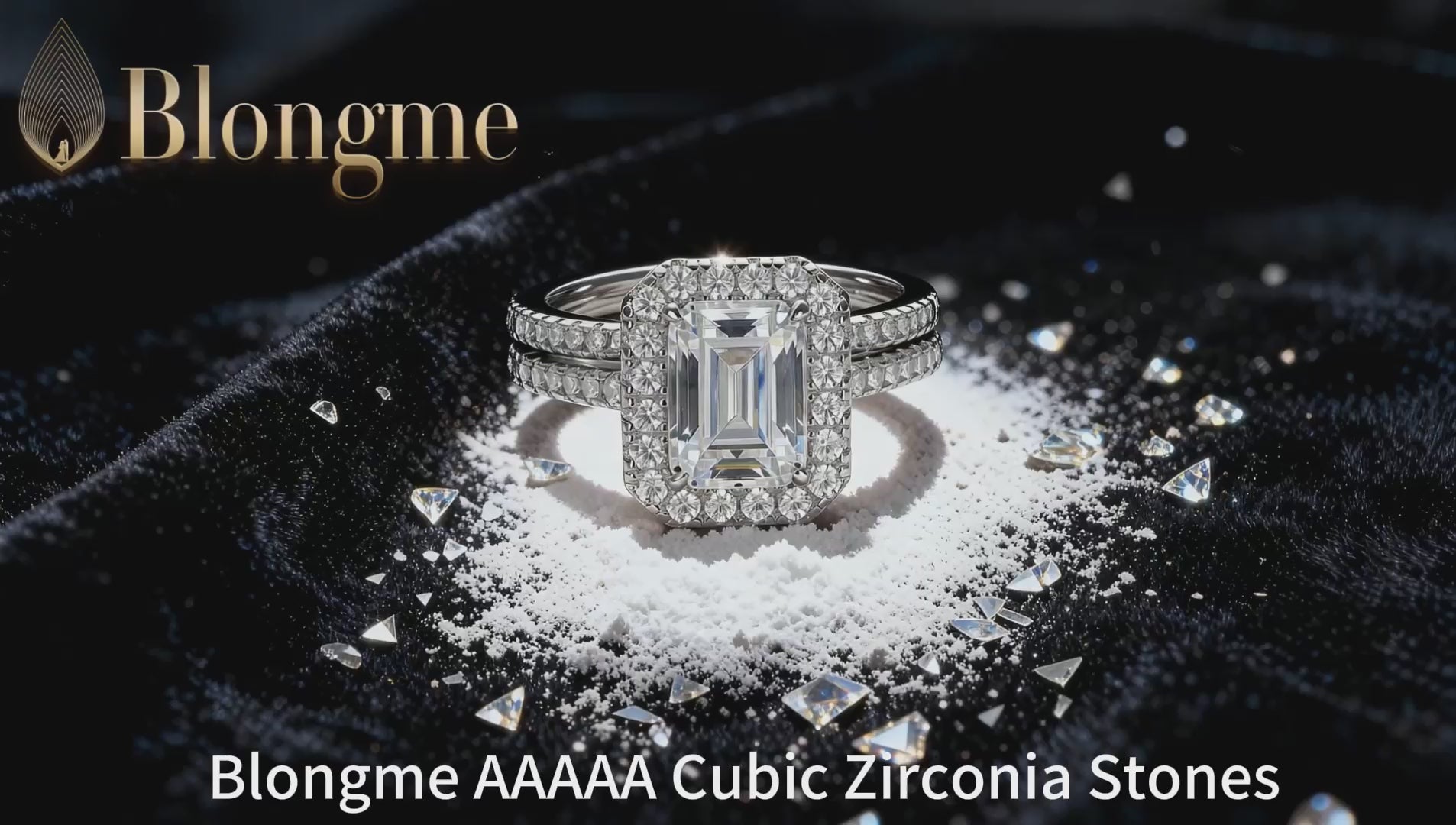 Blongme Jewelry Wedding Rings for Women 925 Sterling Silver Emerald Cut 3.0ct AAAAA Cubic Zirconia Engagement Ring Enhancer Band Bridal Set Size 5-10