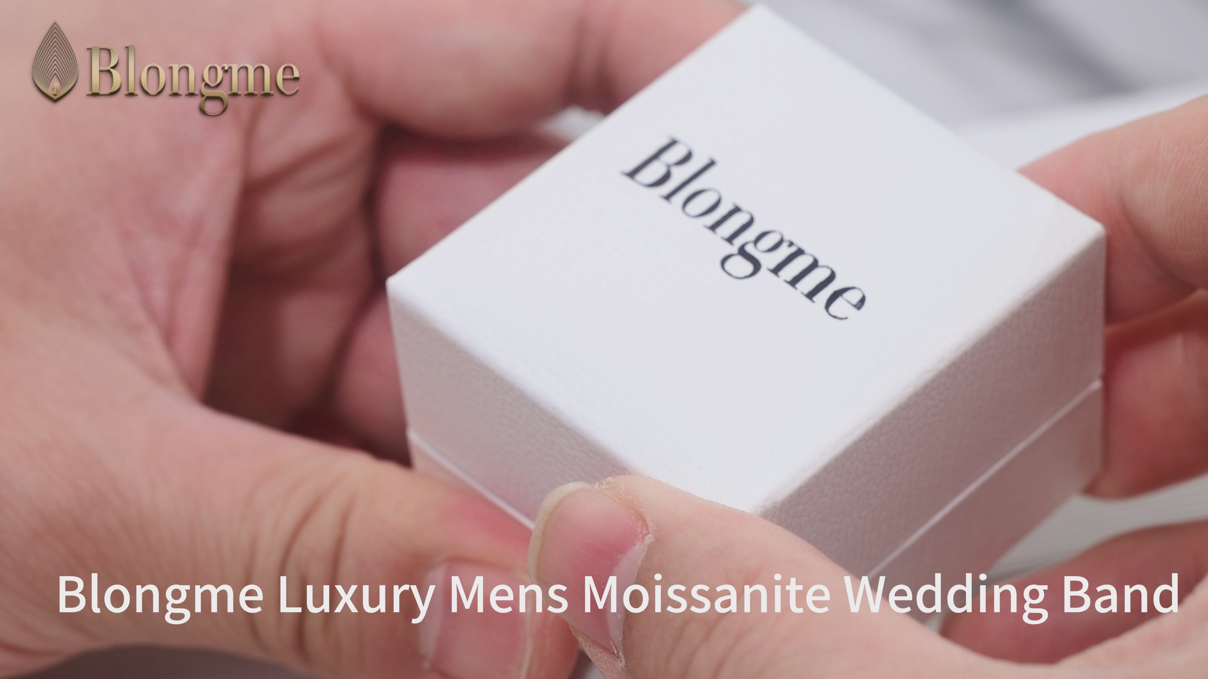 Blongme Mens Moissanite Wedding Band 0.8ct Round Cut D Color VVS1 Wedding Ring for Men
