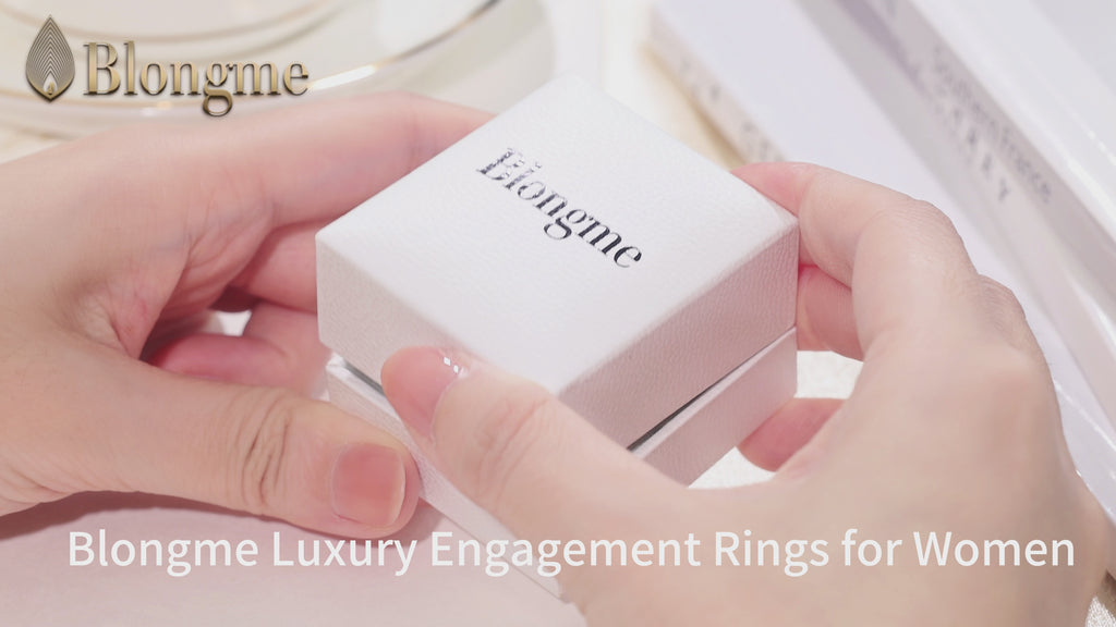 Blongme Moissanite Engagement Rings for Women 7 x 9 mm 2.0 Ct Oval Cut D Color VVS1 Wedding Ring