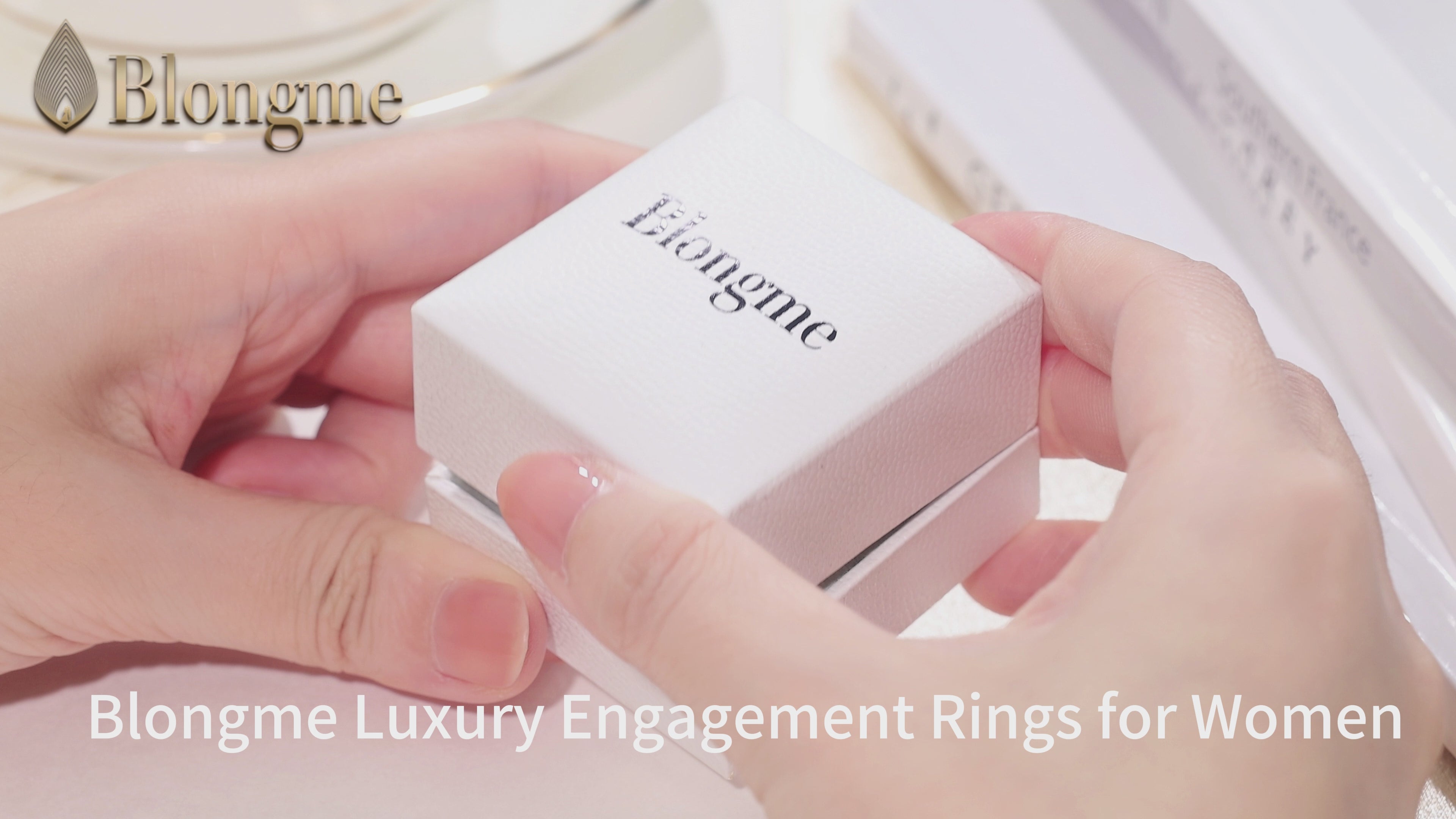 Blongme Moissanite Engagement Rings for Women 7 x 9 mm 2.0 Ct Oval Cut D Color VVS1 Wedding Ring