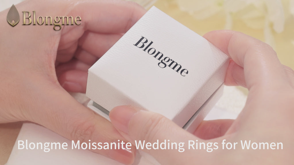 Blongme Moissanite Wedding Rings for Women Engagement Ring Bridal Set 2.0Ct Pear Cut D Color VVS1
