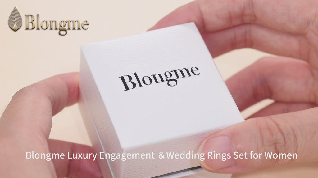 Blongme Moissanite Wedding Rings for Women Engagement Ring Bridal Set 7*9mm 3.0Ct Emerald Cut Halo D Color VVS1 Size5-10